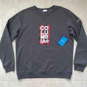 COLUMBIA Men's Size LARGE or XXL Stack Logo Fleece Crew Sweatshirt NEW
